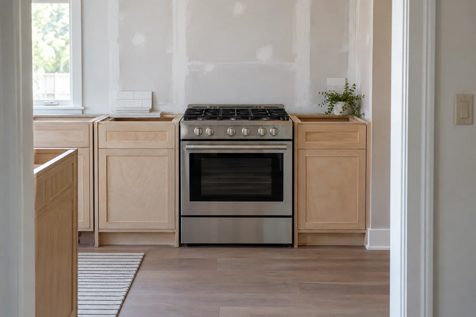 Gas range and accessible kitchen renovation space for appliance planning