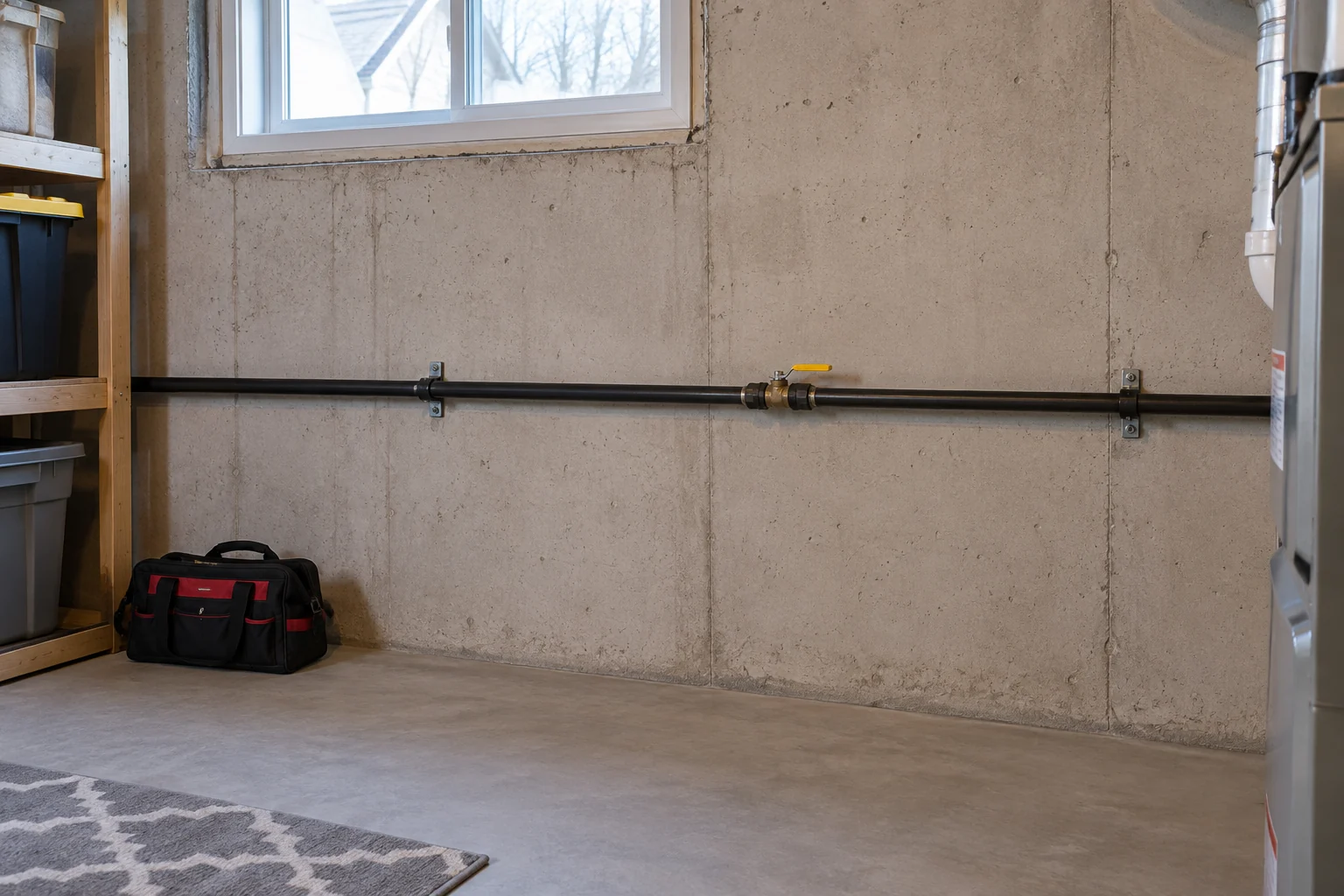 Accessible existing gas-service route for assessment